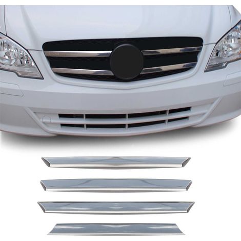 Moulure de Grille de Calandre Compatible avec Mercedes Vito W639 2010 à 2014, Garniture Baguette de Calandre en Acier Inoxydable Argent (1/5)