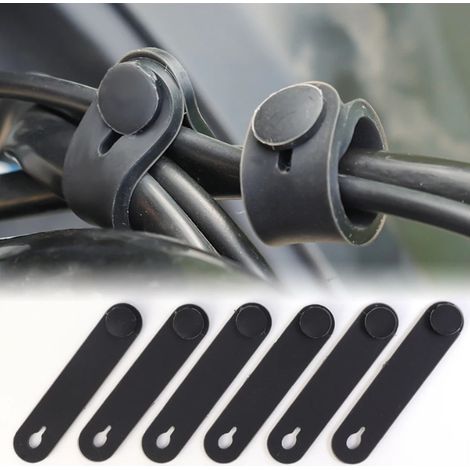 Lot de 6 attaches universelles en caoutchouc élastique pour câbles et faisceaux de moto – Convient aux câbles d'embrayage et de frein (1/5)