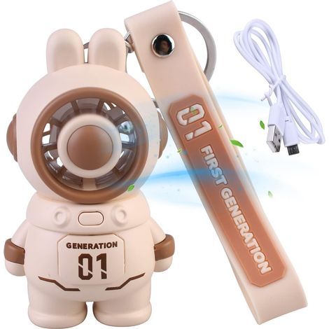 Mini-Handventilator, niedlicher Mini-Hasenventilator, USB-Ventilator mit Akku, tragbarer Ventilator mit 3 einstellbaren Geschwindigkeiten, su (1/5)