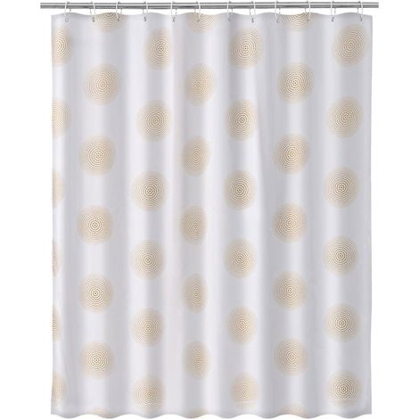 Rideau de douche blanc cercles or (1/2)