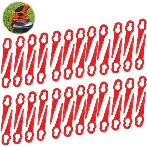 60pcs Coupe-bordure en plastique,Lames de Coupe en Plastique,lames de rechange pour coupe-bordure,pelouse Tondeuse Accessoires,Tondeuse à Gazon en Plastique Lames,lames de rechange en plastiq (1/5)