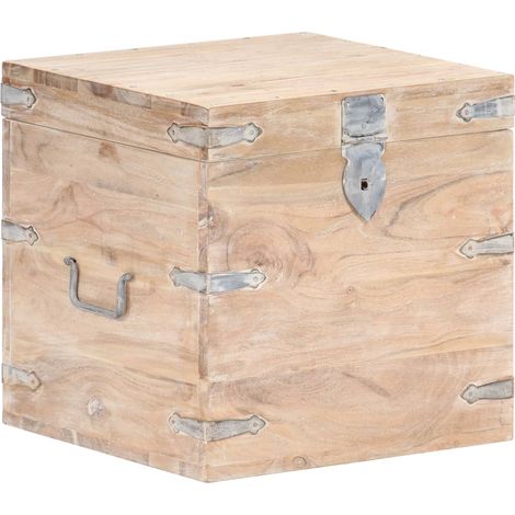 Coffre 40x40x40 cm Bois d'acacia solide 2 (1/5)