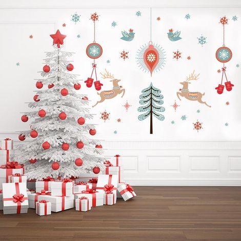 Autocollant mural décoratif Joyeux Noël pour fenêtre en verre ou maison. (1/5)