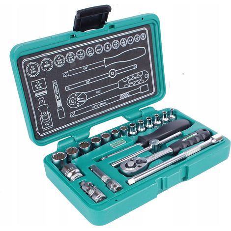 Juego de llaves Honiton, modelo 20 piezas 1/4" Honidriver, ideal para trabajos de alta precisión, diseño ergonómico, alta durabilidad y versatilidad para aplicaciones mecánicas.