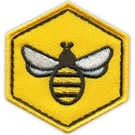 Aufnäher mit Biene und Wabe – zum Aufnähen – gestickter Aufnäher/Abzeichen/Emblem