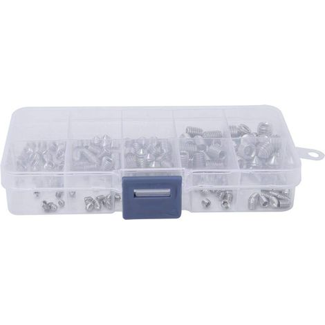Kit de vis sans tête, 200 pièces M3/M4/M5/M6/M8 Douille hexagonale en acier inoxydable Fixation à vis sans tête pour instruments de précision Vis sans tête (1/5)