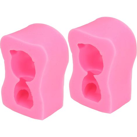 Lot de deux moules roses en forme d'ours pour réaliser soi-même gâteaux, glaces et autres desserts. Amusants, mignons, élégants, doux, lavables et pratiques. (1/5)