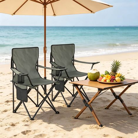 Silla camping plegable con portavasos y bolsa HAVRYA (1/5)