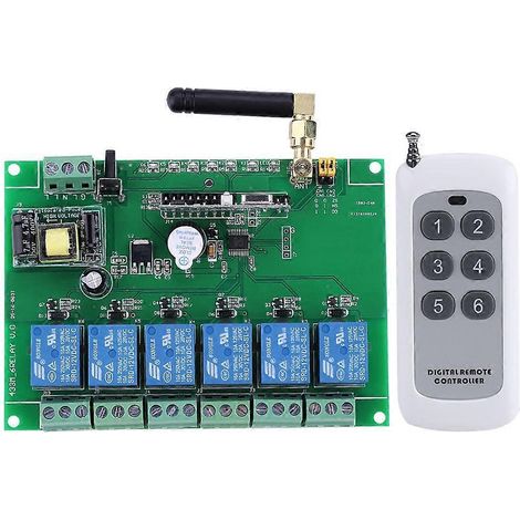 Stück 110-240V 6-Kanal-RF-Relaismodulplatine Fernbedienungsschalter