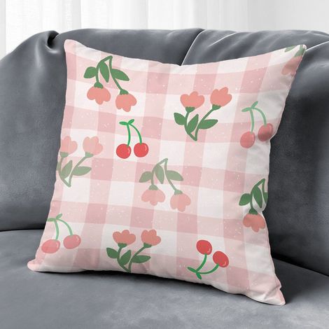 Housse de coussin fleurs naturelles, décoration maison salon,45×45cm (1/5)