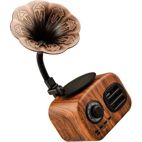 Drehteller Retro-Lautsprecher Cd-Musik-Player Kabelloser Lautsprecher Digitales Radio Plattenspieler Vintage-Grammophon-Lautsprecher Wiederaufladbarer Kabelloser Lautsprecher