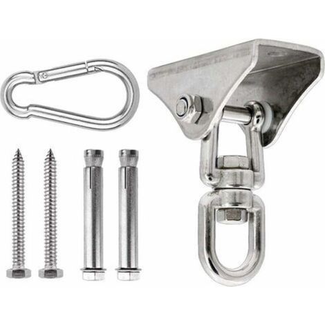 Heavy-duty stainless steel ceiling hook, 350 kg capacity, 360° rotating hanging hook, ceiling support hook for chairs, hanging punching bags, boxing equipment, hammocks, and yoga equipment. (1/5)