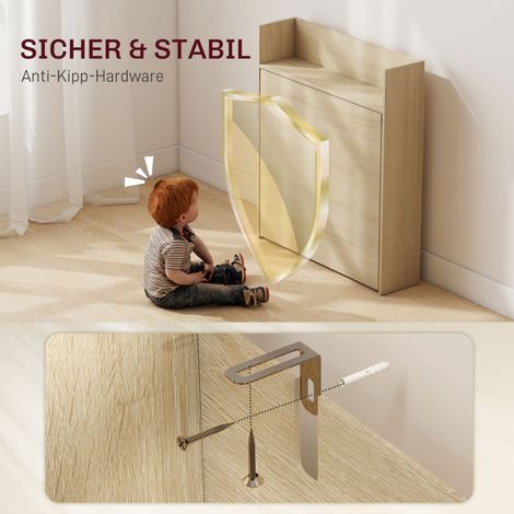 Table pliante avec étagère, style industriel, gain de place, petit espace, 78,5 x 91 x 93 cm, chêne (1/5)