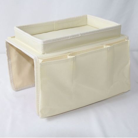 Organisateur Daccoudoir Canapé Stockage Bande Plateau Multi-Pochette Phone Magazine Snack Glasses Télécommande Tablette Tasse Rangement (Beige) Autres rangements (1/5)