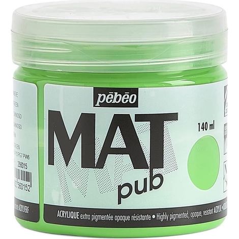 Peinture - Pub - Vert Lumière - 140ml - Finition Mat - Extra Fine (1/4)