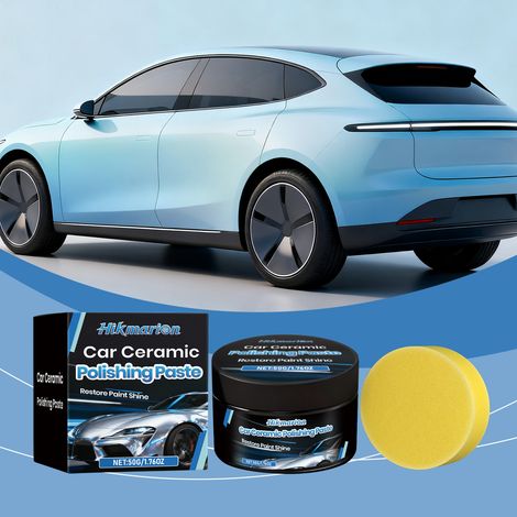 Car Coating Polishing Compound - Protective and Gloss-Enhancing Car Care Product - 50g x 1 + Sponge x 1 (1/5)