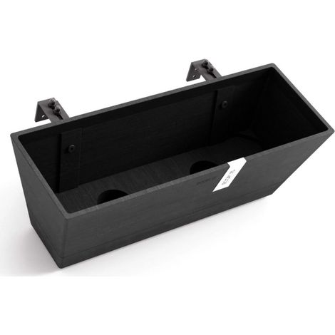 Ecopots Bewässerungsblumenkasten Bruges Balcony 48 cm dunkelgrau zum Aufhängen