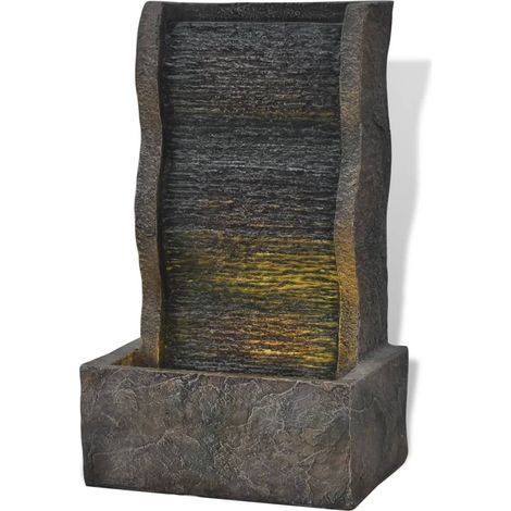 Fontaine d'intérieur avec éclairage LED, en polyrésine (1/5)