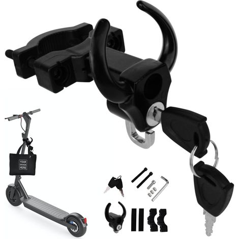 Gancio per monopattino elettrico Accessorio per monopattino elettrico con serratura e chiavi Gancio per monopattino elettrico con sospensione Accessori per monopattino elettrico