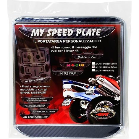 Portatarga Moto Universali, Silver Carbon
