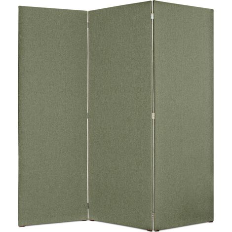 EVERGREENWEB Paravento Pieghevole di Design|Pannello divisorio per Ambienti, per casa, hotel, ufficio, bar|Separ‚ Struttura Legno, Divisorio Richiudibile Pieghevole 3 Moduli 180x190 cm|col. Oliva (1/5)