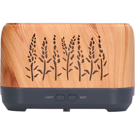 Humidificateur 200 ml, diffuseur d'arômes, éclairage à motif flamme et aspect bois, faible niveau sonore, prise 100-240 V (Royaume-Uni). (1/5)