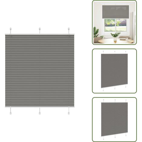 vidaXL Plissee Anthrazit 120x150 cm Stoffbreite 119,4 cm Polyester (1/5)