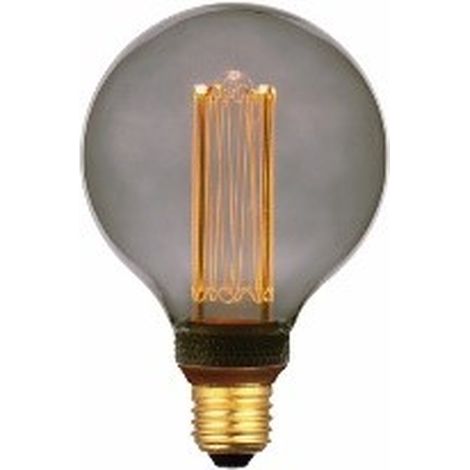 Lampadina decorativa globo smoke 9,5 cm filamento LED E27 nera