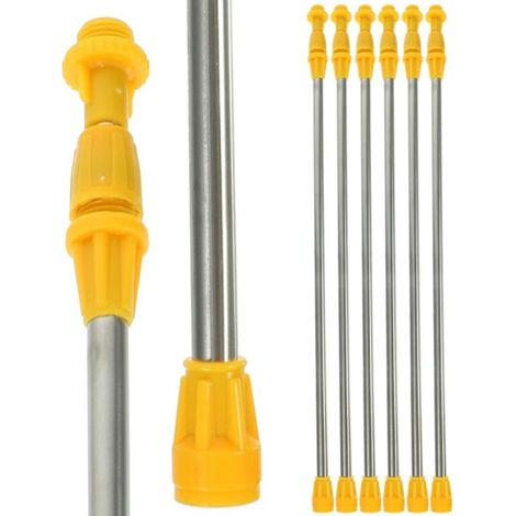 Rallonge de Pulvérisateur 6 Pièces Tiges Télescopiques en Acier Inoxydable Accessoire de Pulvérisateur de Jardin Poignée Robuste et Confortable