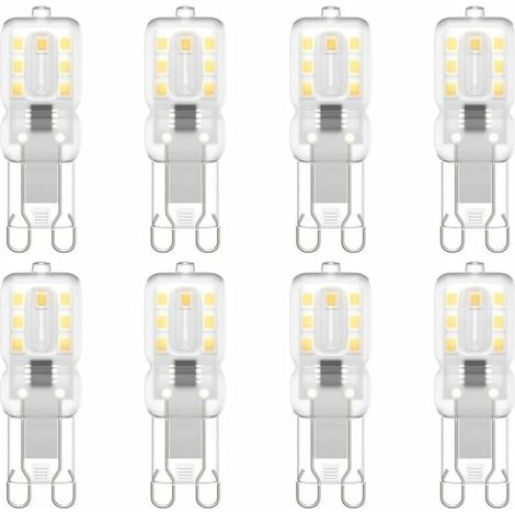 Ampoule LED G9, G9 LED 220V Blanc Naturel 3000K 3W Equivalent à Halogène 30W Halogène Lumière 8-Pack