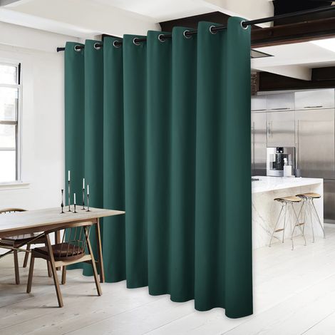 Rideau de porte occultant pour chambre/salon, rideau d'intimité pour salle à manger et chambre d'amis (304,8 cm de large x 213,4 cm de long, vert chasseur, 1 pièce) (1/5)