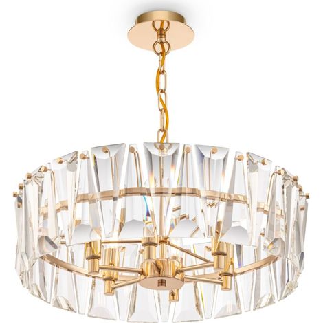 Suspension cristal laiton doré Ø52 Puntes Maytoni 6xE14 (1/3)