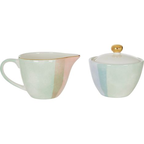 Interiors By Premier Ceramic Sugar Pot & Creamer Set,Hand-Painted Pot & Coffee Creamer,Perfect Sugar Jar or Creamer Dispenser (1/5)