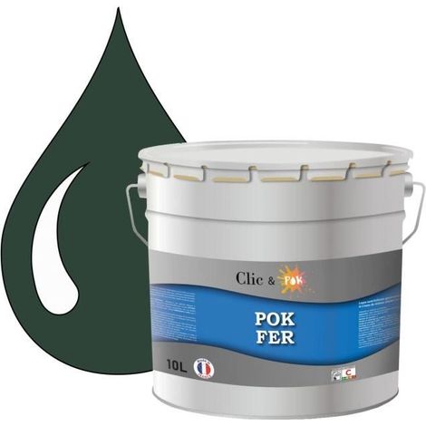 Peinture - POK - Glycérophtalique - Antirouille - 10L - RAL 6005 Vert mousse (1/4)