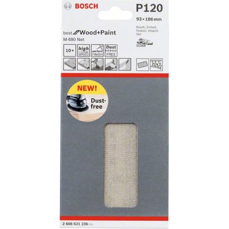 Abrasif maillé Bosch M480 93x186 mm P120 10 unités (1/4)