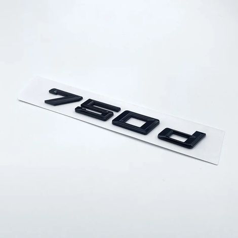 (Noir brillant 750d, 1 pièce) - Nouveau logo autocollant décoratif extérieur pour coffre de voiture Série 7, composé de chiffres et de lettres en ABS. (1/5)