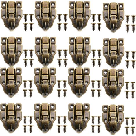 Fermoirs Boite Bois,16 PCS Fermeture Vintage Bronze Rétro Loquet de Fermeture Loquet à Bascule Vintage avec Fermoir Boîte De Loquet Rétro Verrous pour Coffres et Boîtes avec vis (1/5)