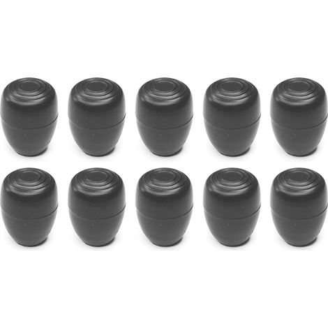 10x embout tube de chaise protection pied bouchon rond noir fond renforcé 5mm, diamètre 6mm