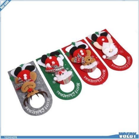 Pendentifs de poignée de porte de noël, dessin animé mignon, ornements de poignée de porte de noël, Salon de beauté, maison, 4 (1/4)