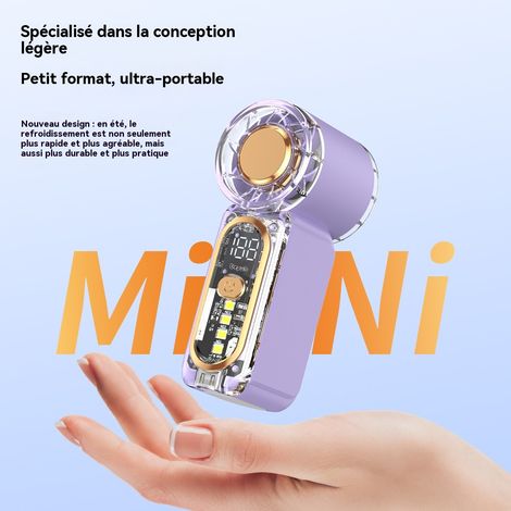 Ventilateur portable miniature, rechargeable par USB, grand ventilateur pratique, petit ventilateur à poche, puissant et rapide, petit canon de vent (1/3)