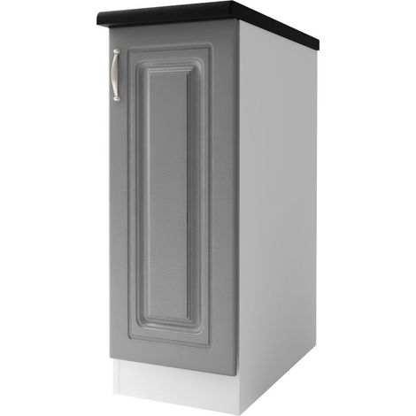 Tendencio – Meuble bas de cuisine 30 cm – 1 porte – Étagère intégrée – Design moderne gris – Pour espaces réduits