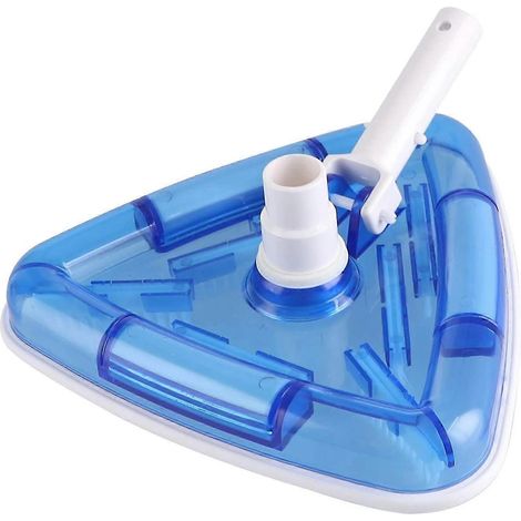 Aspirateur de piscine triangulaire lesté transparent pour tuyau de 1-1/4" ou 1-1/2" (bleu) (1/5)