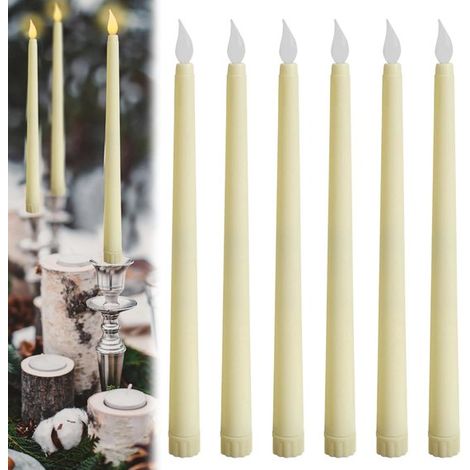 Juego de 6 velas LED de araña color marfil con efecto de llama parpadeante, decorativas para Pascua, cumpleaños y bodas.
