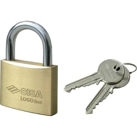 Lucchetto 21010 logo ottone arco cromato chiavi 2 mm 25 (12 pezzi) Logo cisa