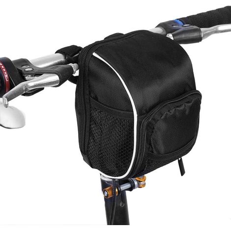 Rahmentasche, Fahrradtaschen-Organizer, Lenkertasche, multifunktionale Fahrradtasche, faltbare Rahmentasche für vorne, Schnellbefestigung mit Regenschutz, schwarz