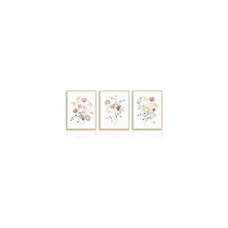 Affiche Décorative Murale Fleur Aquarelle Poster Botanique Minimaliste pour Chambre Salon Décoration 30x40cm Lot de 3 Sans Cadre (1/5)