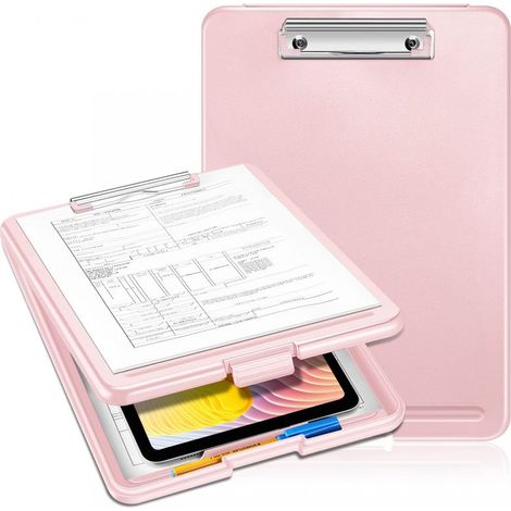 Porte-documents A4 avec étagère, porte-documents léger et portable avec compartiment de rangement, idéal pour les infirmières, les médecins, les enseignants, les étudiants, les formateurs commerciaux (1/5)