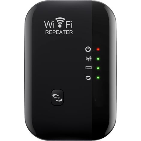 Répéteur WiFi 300 Mbit/s avec bouton WPS et mode AP – Extension sans fil compatible tous appareils WLAN (1/5)