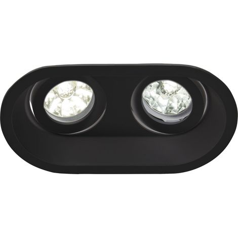 Spot DECO GU10 rond 2 têtes orientable, noir mat IP20 - EUROPOLE - 27860 (1/4)