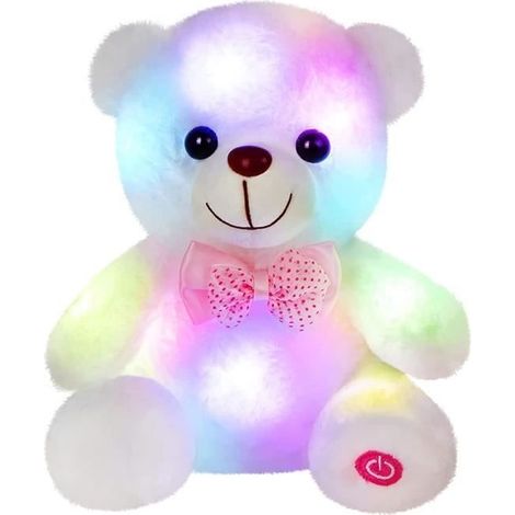 Ours en peluche blanc lumineux à LED, veilleuse douce, ours lumineux, jouet en peluche, cadeaux pour enfants, mamans, filles, Type2 (1/4)